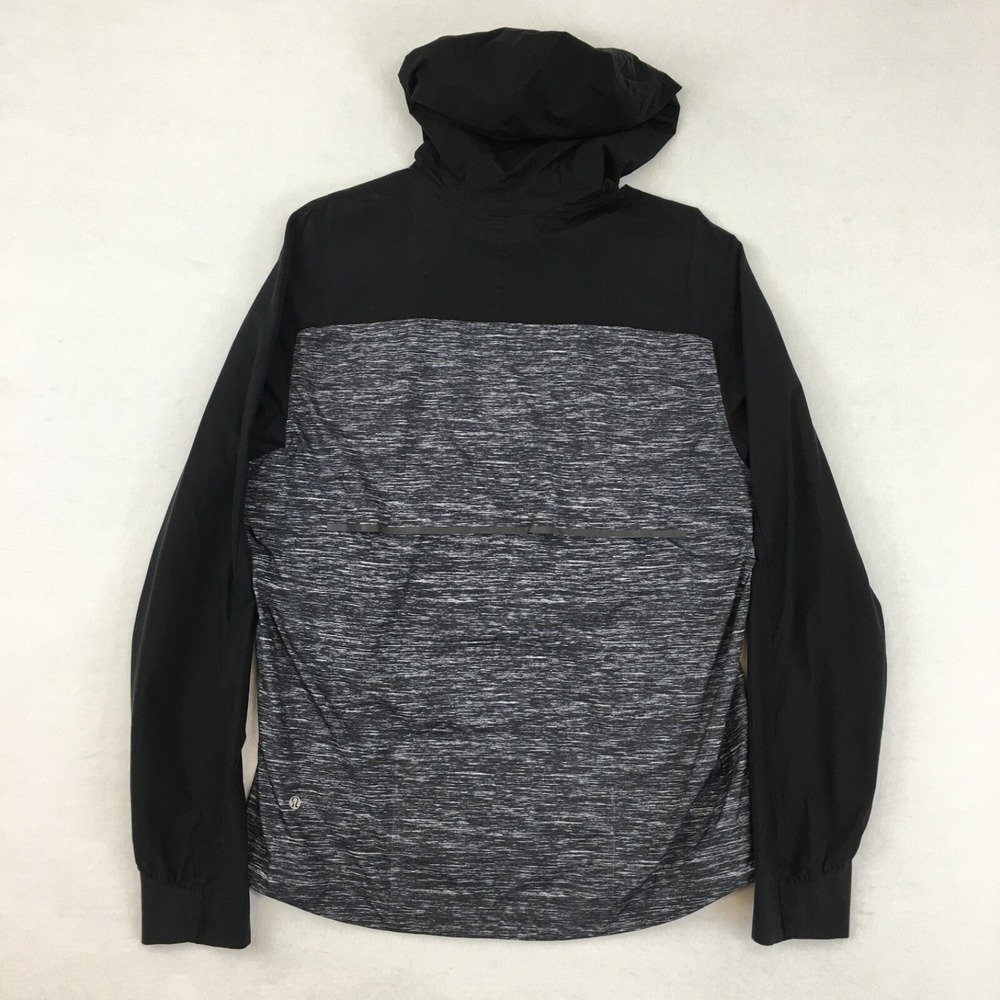 Lululemon Pack-It Jacket Windbreaker Black Gray Mens Large Hood Full Zip Vented - Picture 4 of 8